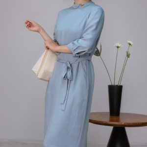 Light blue belt dress