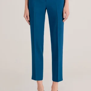 Blue/ Black Linen - Textured Wide - Leg Pants