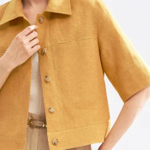 Linen Blend Cropped Jacket