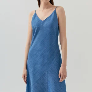 Blue Linen - Look Slip Midi Dress