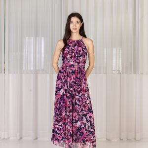Halter Neck Floral Maxi Dress