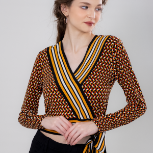 Geometric Print Wrap - Front Top