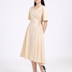 Asymmetric Tie - Waist Dress