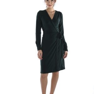 Wrap - Tie Long - Sleeve Dress