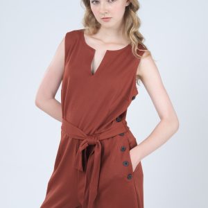 Belted Sleeveless Jumpsuit