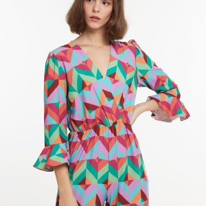 Geometric - Print Flared Jumpsuit
