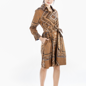 Printed Belted Shirt Dress