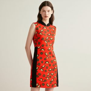 Red Durian Motif Cheongsam