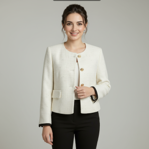 The Gramercy Cropped Lady Jacket in Ivory