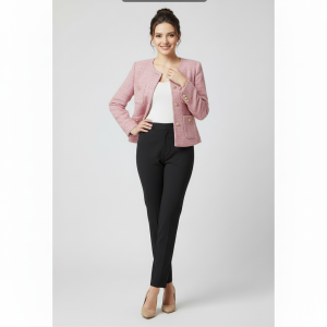 The Upper East Lattice Tweed Jacket in Primrose